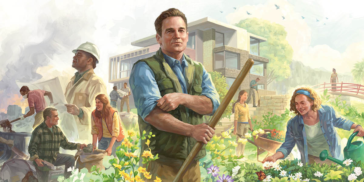 انسان‌ها زمین را به بهشت تبدیل می‌کنند.‏ بعضی‌ها آشغال‌ها را جمع می‌کنند،‏ خانه می‌سازند و باغبانی می‌کنند.‏