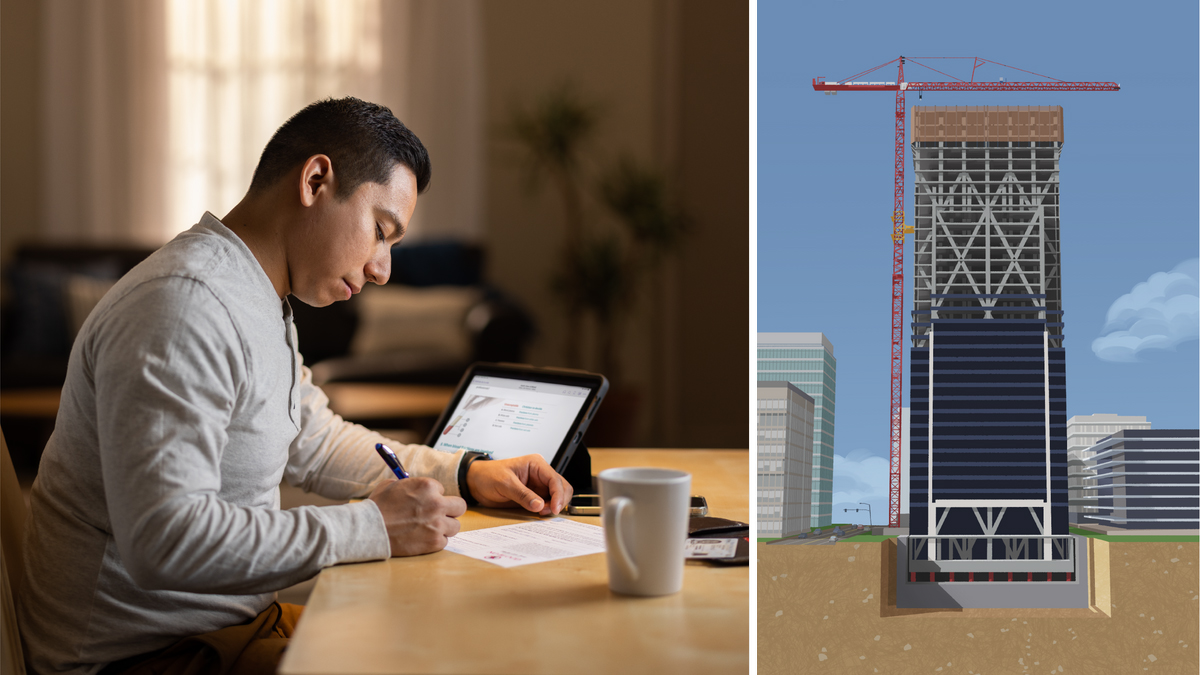 مجموعه‌ای از تصاویر:‏ ۱)‏ یک ساختمان بلند روی زیربنایی محکم ساخته می‌شود.‏ ۲)‏ برادری وکالت‌نامهٔ پزشکی پر می‌کند.‏ روی تبلتش درس ۳۹ کتاب «تا ابد از زندگی لذّت ببرید!‏» باز است.‏