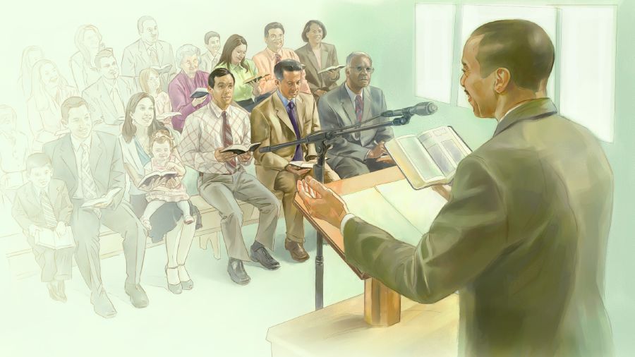 Une réunion dans une Salle du Royaume des Témoins de Jéhovah