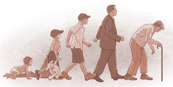 Ihmisen elämänkaari vauvasta vanhukseksi