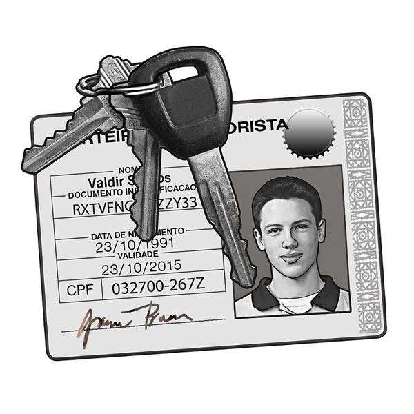 Ajokortti ja autonavaimet