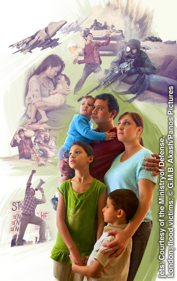 Lapsiperheen vanhemmat miettivät perheen onnellisuutta uhkaavia ongelmia.