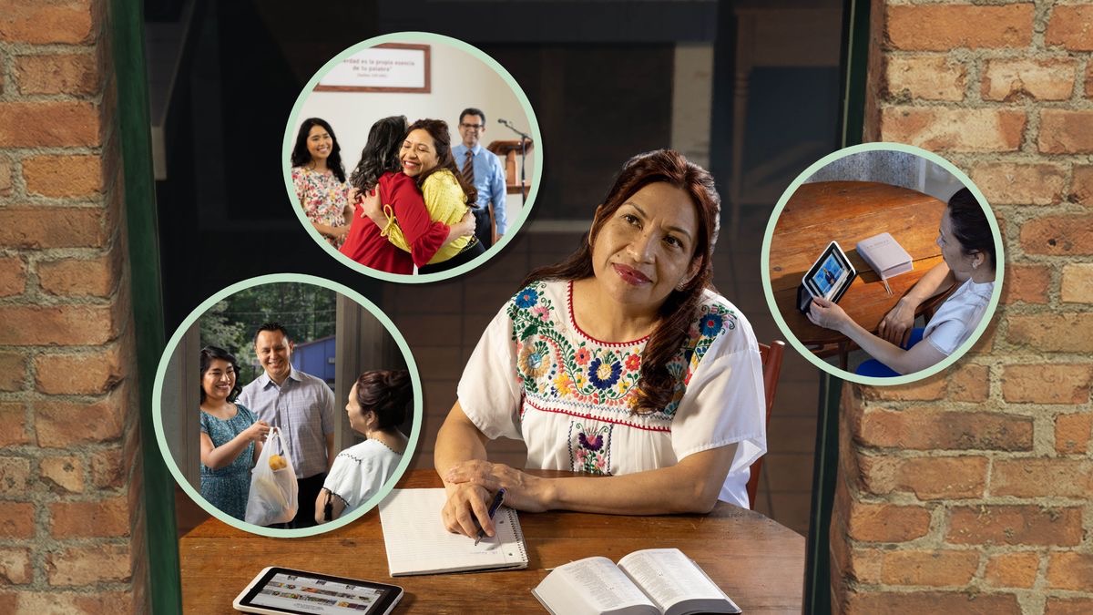 Sisar muistelee saamiaan siunauksia ja kirjoittaa niitä ylös. Pikkukuvissa hän saa pariskunnalta ruokakassin, halaa toista sisarta valtakunnansalilla ja katsoo JW Broadcasting -ohjelmaa.