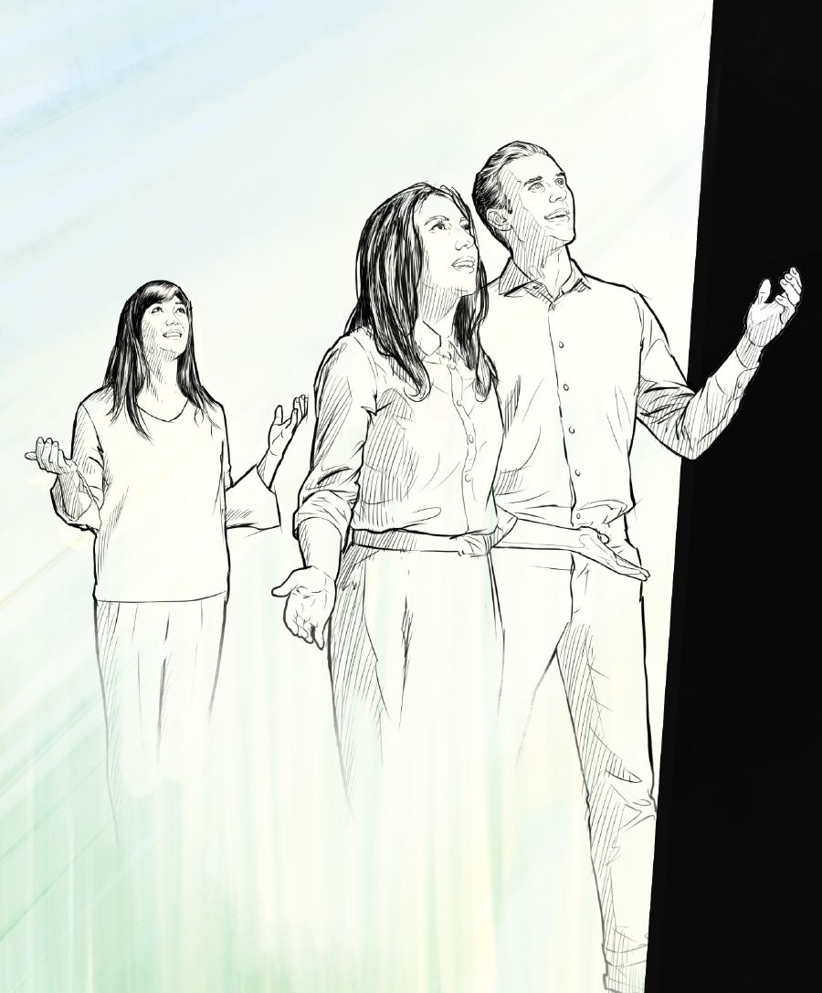 Täydelliset ihmiset katsovat taivaalle.