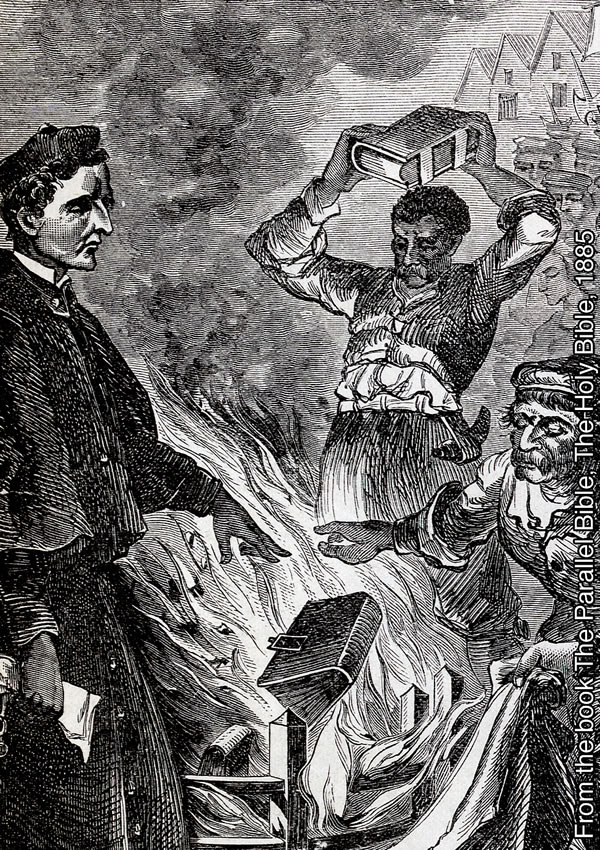 Ihmiset polttavat Raamattuja