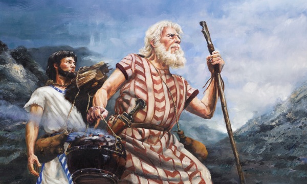 Abraham menossa uhraamaan Iisakia