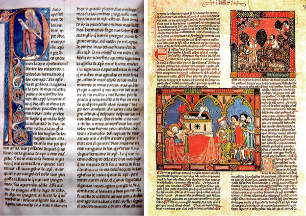 Sivu Biblia medieval romanceada Prealfonsinasta ja Biblia Alfonsinasta