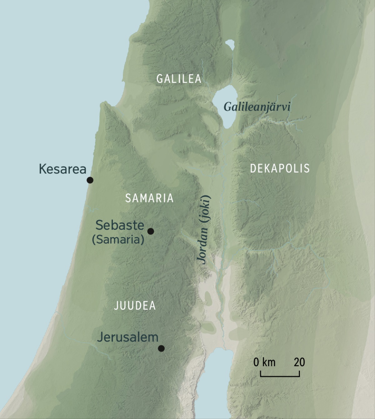 Kartasta näkyy, missä eri paikoissa Pietari käytti ”valtakunnan avaimia”.