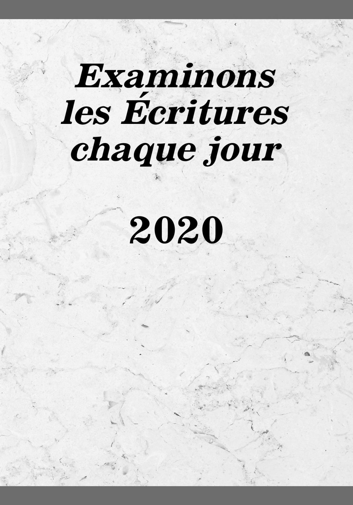 Examinons les Écritures chaque jour 2020