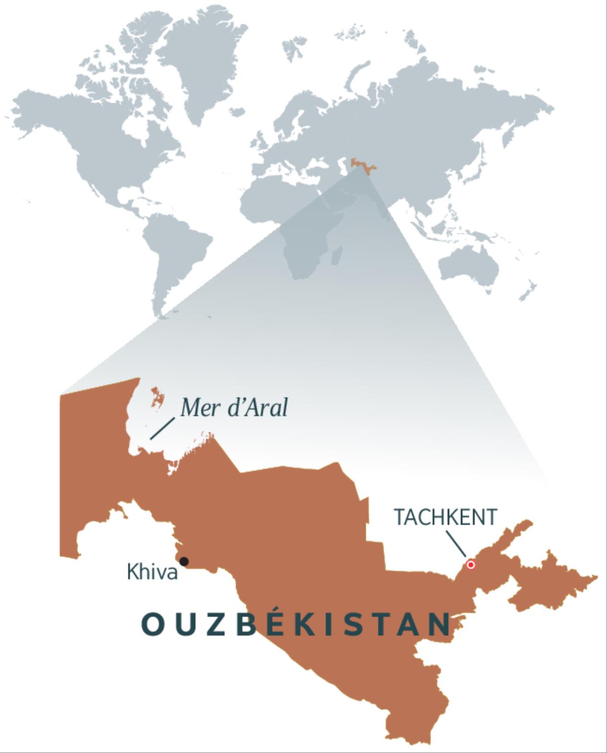 Une carte de l’Ouzbékistan