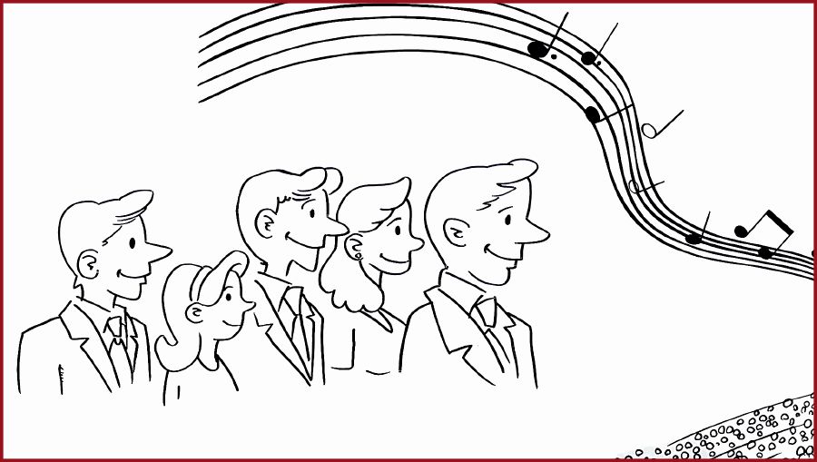 Des Témoins de Jéhovah assis et écoutant le programme musical avant le début de la session