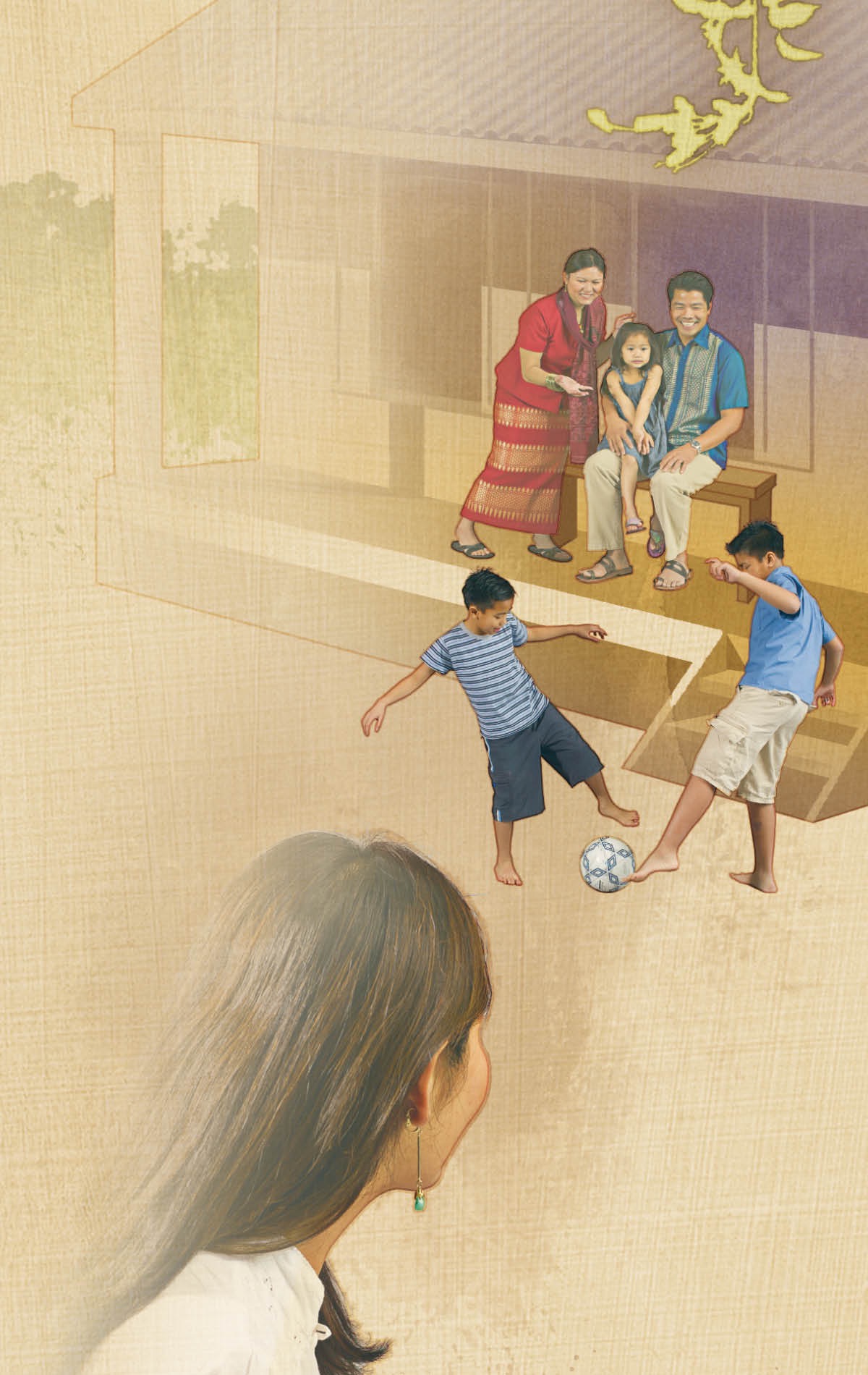 Minh Hanh remarque ses voisins, Linh Vu, Thao et leurs enfants