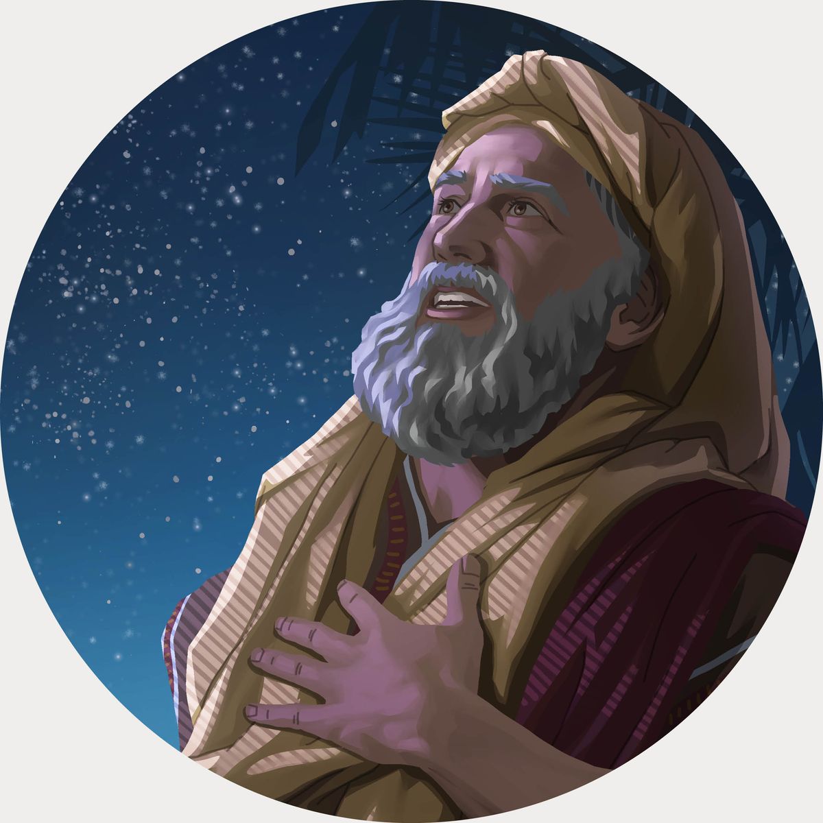 Abraham regarde les étoiles.