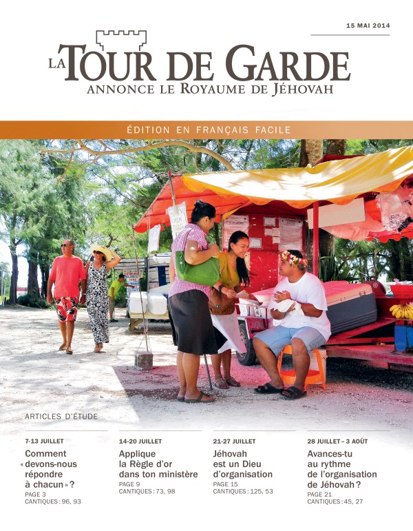 Première page de La Tour de Garde en français facile du 15 mai 2014
