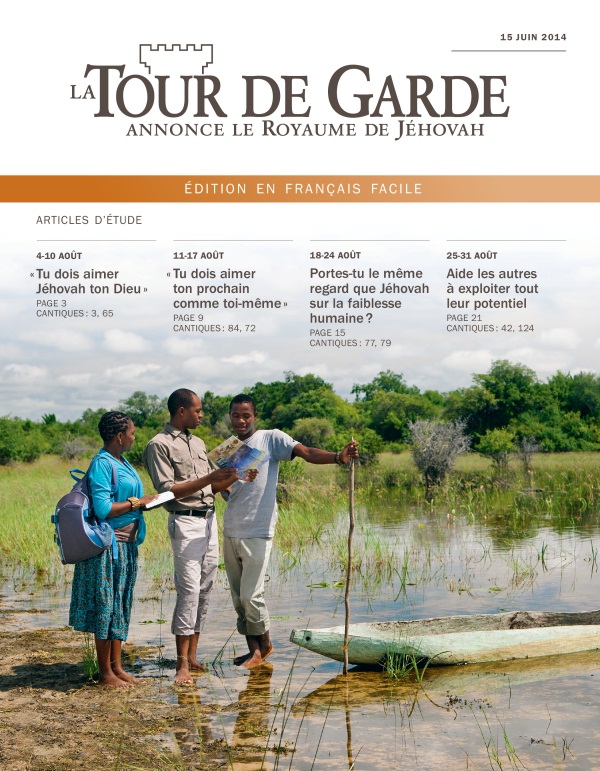 Première page de La Tour de Garde en français facile du 15 juin 2014