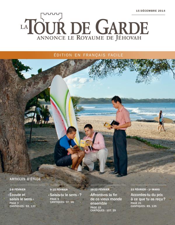 Première page de La Tour de Garde en français facile du 15 décembre 2014