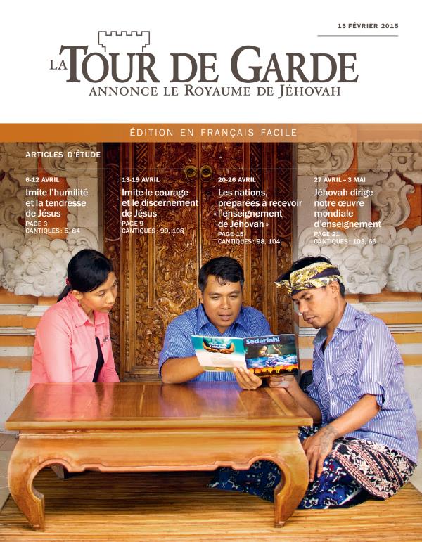 Première page de La Tour de Garde en français facile du 15 février 2015