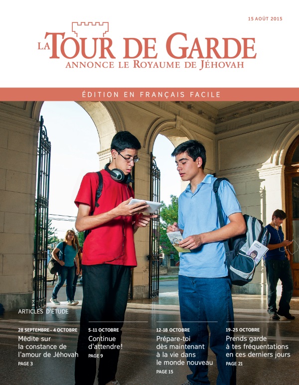 Première page de La Tour de Garde en français facile du 15 août 2015