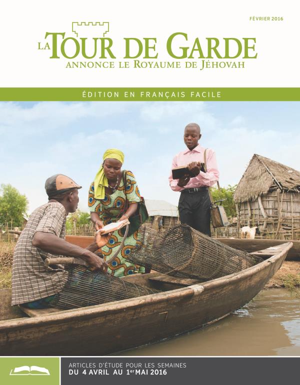 Première page de La Tour de Garde en français facile de février 2016
