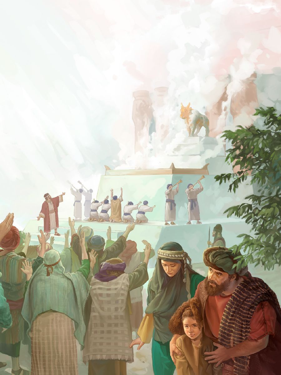 Ofrálann go leor Iosraeilíteach íobairtí don lao óir a rinne Iarobám