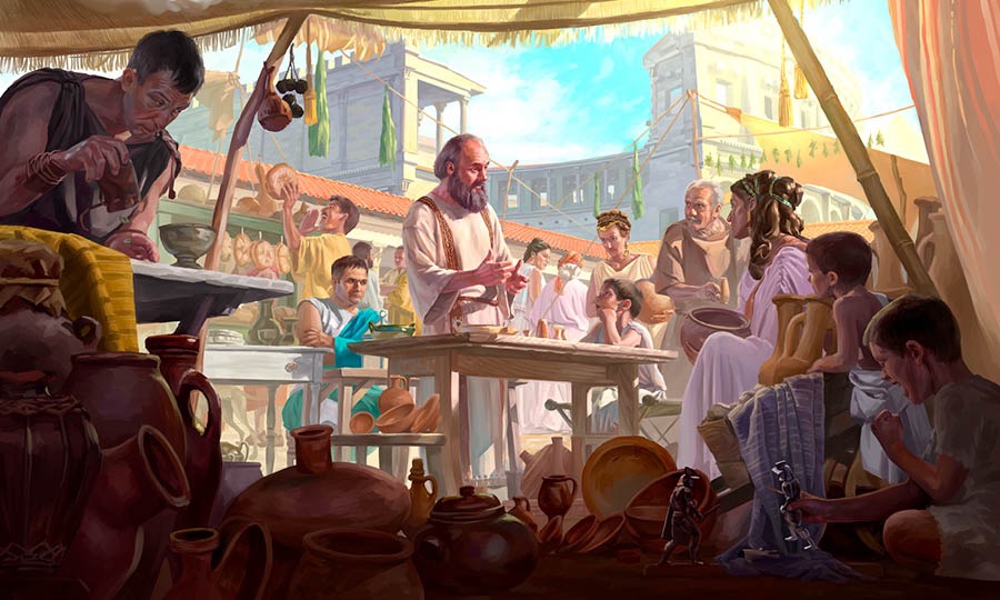 L’apôtre Paul prêche dans un marché