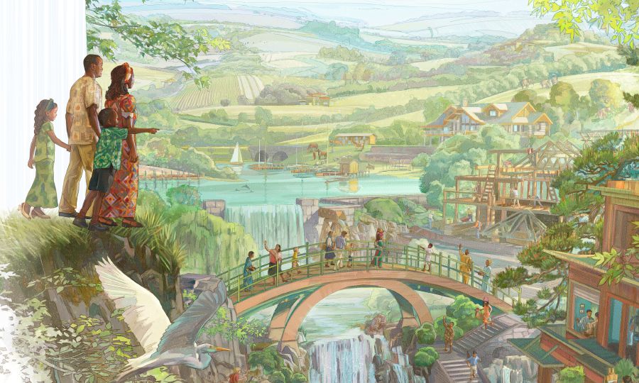 On fanmi ka maché an dirèksyon a Paradi-la