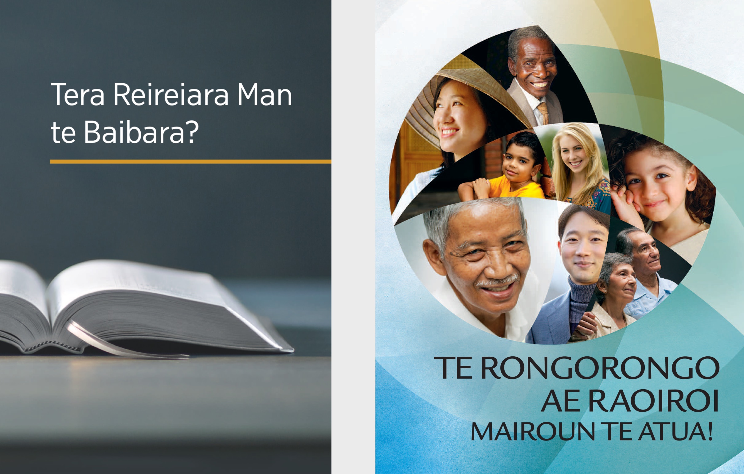 Te boki ae ‘Tera Reireira Man te Baibara?’ Te boroutia ae ‘Te Rongorongo ae Raoiroi Mairoun te Atua!’