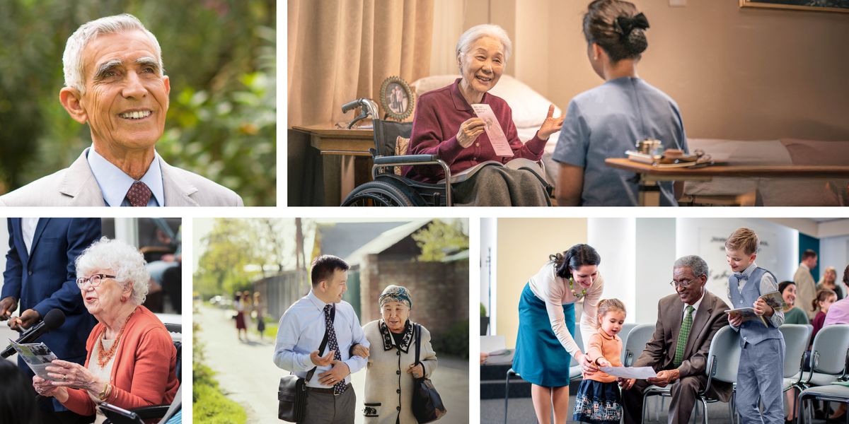 Sangata Dovorlole Fottu: Zannttim bhav-bhoinnam khuxalkaien Jehovachi seva kortat. 1. Ek bhav dhiran fuddem polloita ani smile korta. 2. Ek bhoinn wheelchair-ar asa ani nurse-ik ttrektt dita. 3. Ek bhoinn mittingek zobab dita. 4. Ek zanntte bhoinnin eka tornattea bhavachea hatak dhorla ani tim sangata mellon porgottnni kortat. 5. Ek bhav Raj-ghorant ek avoi ani tichea don dhakttea bhurgeam sangata vell sarta.