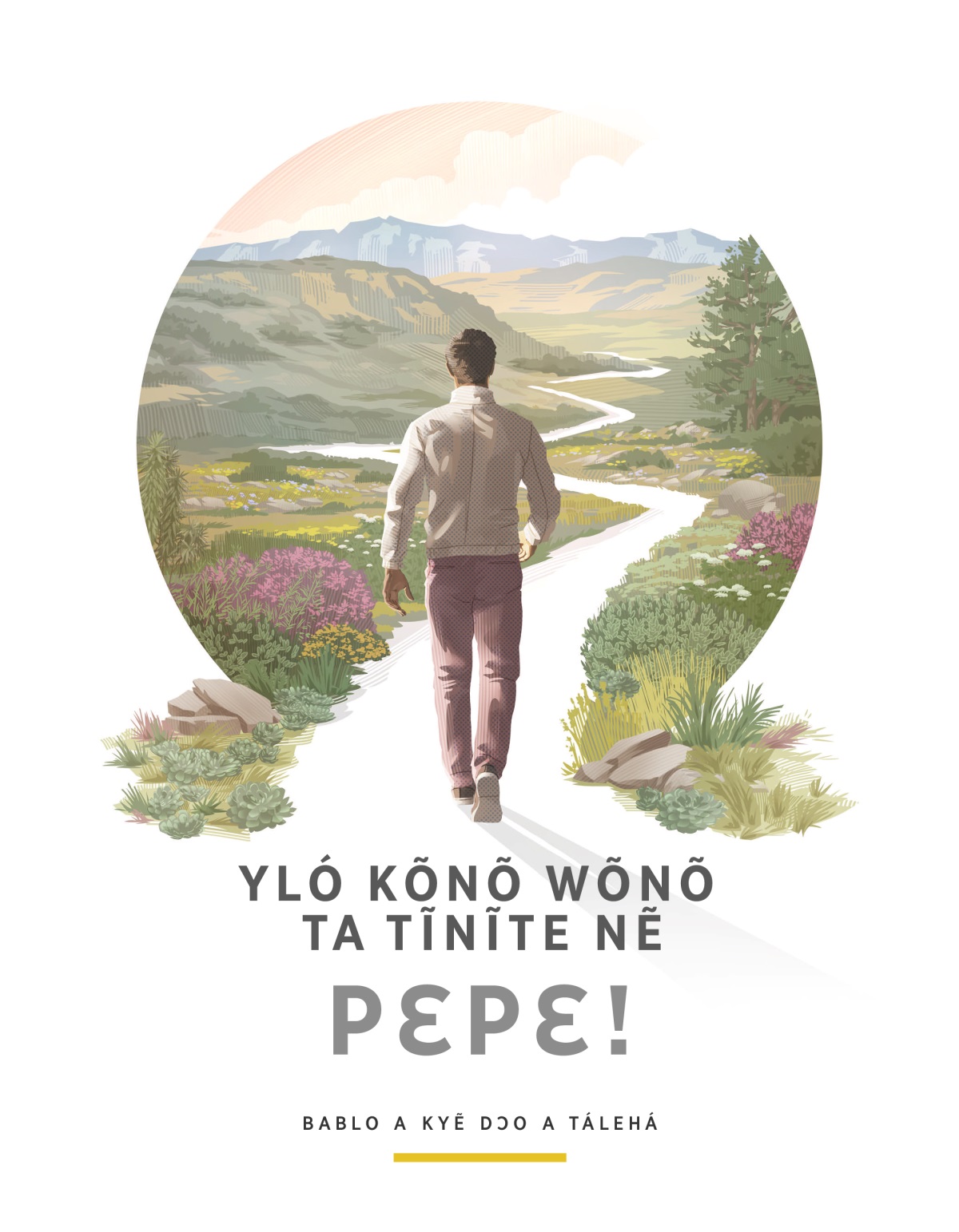 Enjoy Life Forever!—Introductory Bible Lessons. A man starts to walk down a winding path surrounded by beautiful vegetation, hills, and mountains.