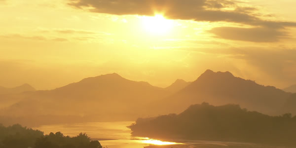 Sonnenuntergangsstimmung in den Bergen