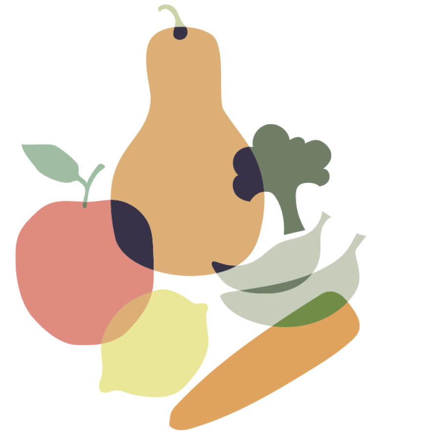Obst und Gemüse.