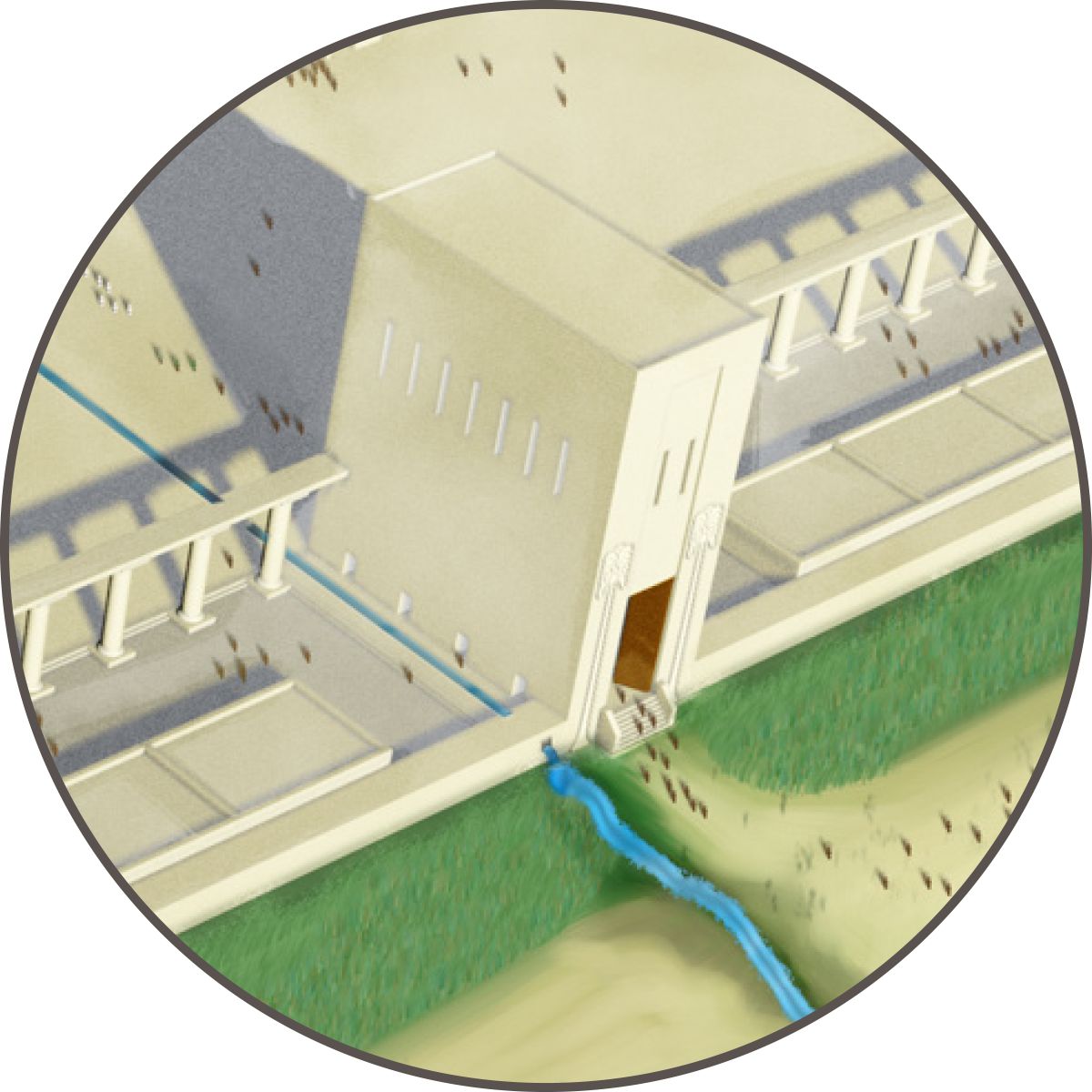 Das Osttor der äußeren Tempelmauer aus Hesekiels Vision