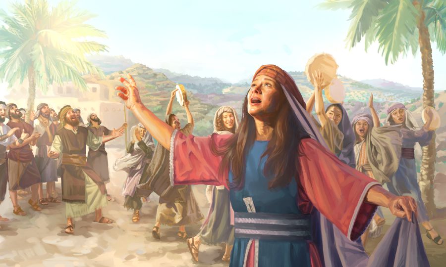 Barac y Débora cantan una canción de alabanza a Jehová
