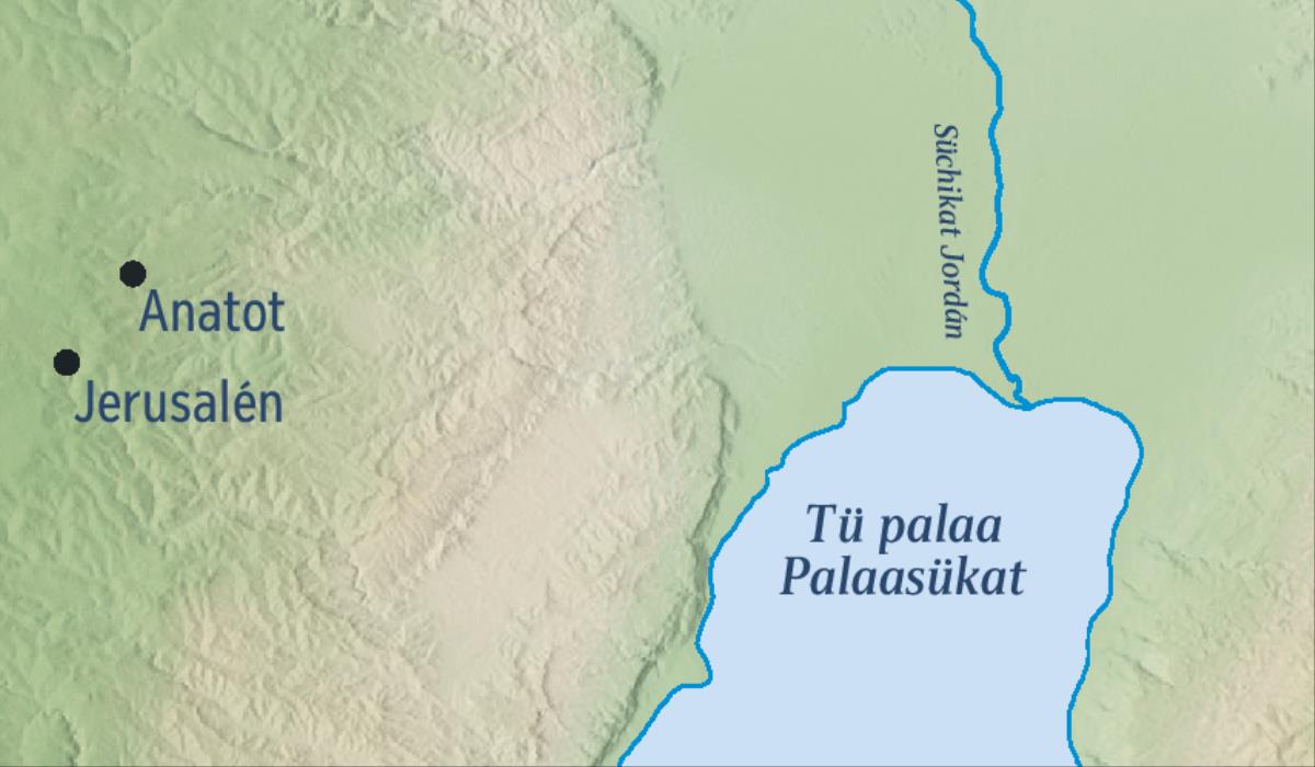Wanee mapa eere Jerusalén otta Anatot, eere jooʼuin Jeremías