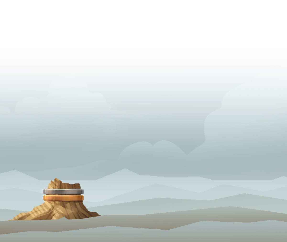 Bishiyar da aka sare kuma aka daure bakin da karfe da tagulla.