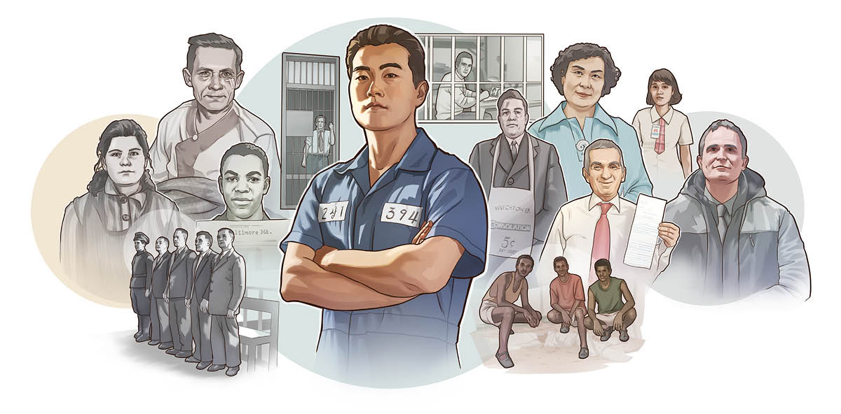 Shaidun Jehobah daga wurare dabam-dabam, masu shekaru dabam-dabam da suka jimre da tsanantawa da kuma dauri a gidan yari.