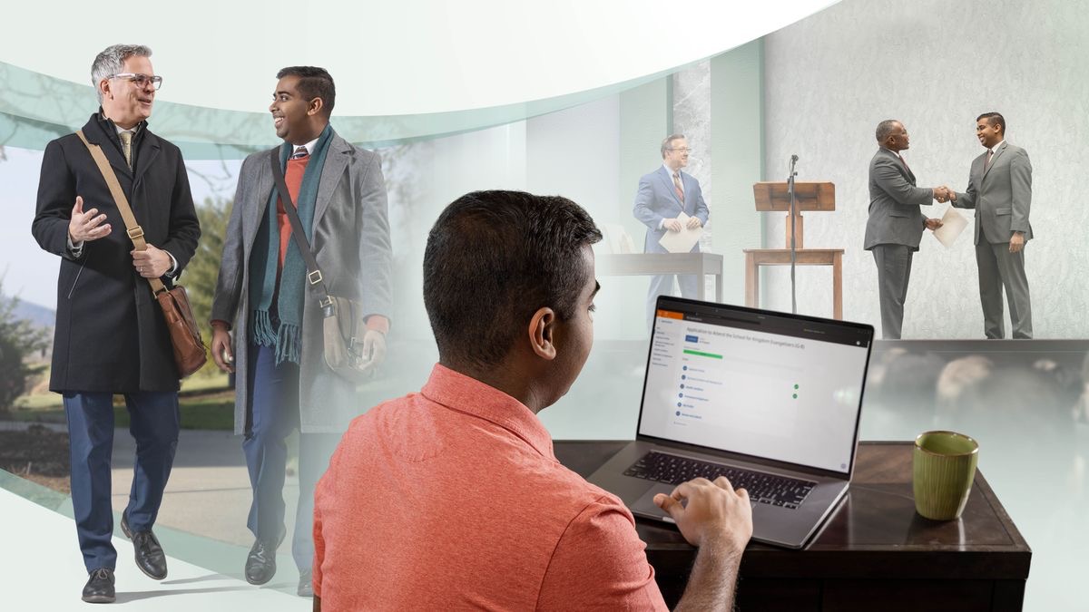 Hotuna: 1. Wani dattijo yana karfafa wani matashi saꞌad da suke waꞌazi. 2. Matashin yana cika fom ta intane na halartan Makarantar Masu Yada Bisharar Mulki. 3. Daga baya, matashin ya sauke karatu daga Makarantar Masu Yada Bisharar Mulki.