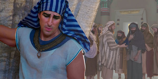 יוסף שומע את אחיו מבטאים את חרטתם העמוקה על המעשים האכזריים שעשו שנים קודם לכן