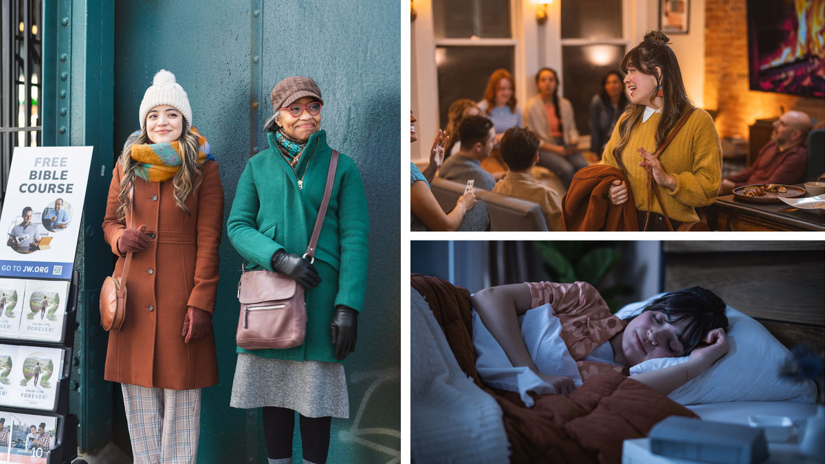 סדרת תמונות:‏ אחות צעירה מציבה את הדברים הרוחניים במקום הראשון בחייה.‏ התמונות האלה חוזרות על עצמן בהמשך הפרק.‏