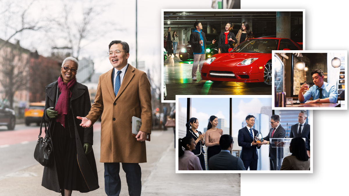 סדרת תמונות:‏ אח חי חיי מותרות לפני שלמד את האמת,‏ וחייו כמשיחי כיום.‏ התמונות האלה חוזרות על עצמן בהמשך.‏