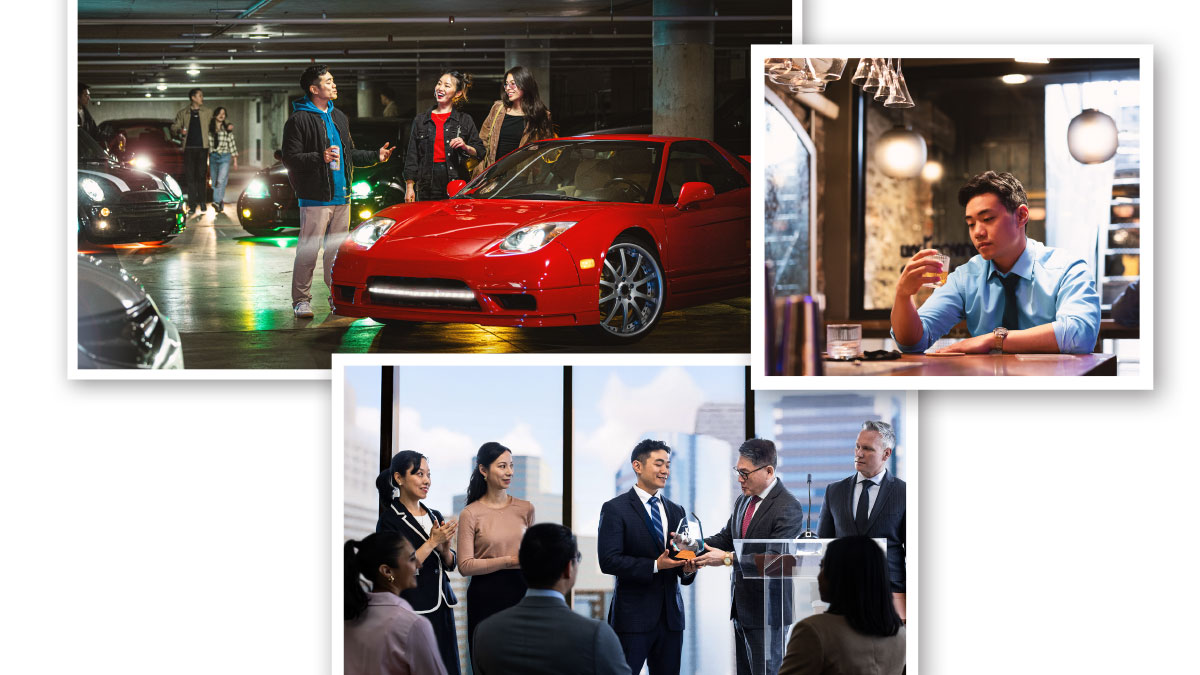 סדרת תמונות:‏ חייו של האח לפני שלמד את האמת.‏ 1.‏ הוא יושב לבד בבר ומסתכל על המשקה שלו.‏ 2.‏ הוא מתגאה במכונית הספורט היקרה שלו בפני כמה נשים.‏ 3.‏ הוא זוכה בפרס יוקרתי במקום עבודתו.‏