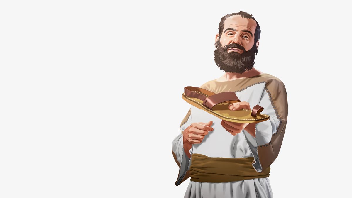 האדם שמכונה במקרא פלוני אלמוני נותן את סנדלו.‏