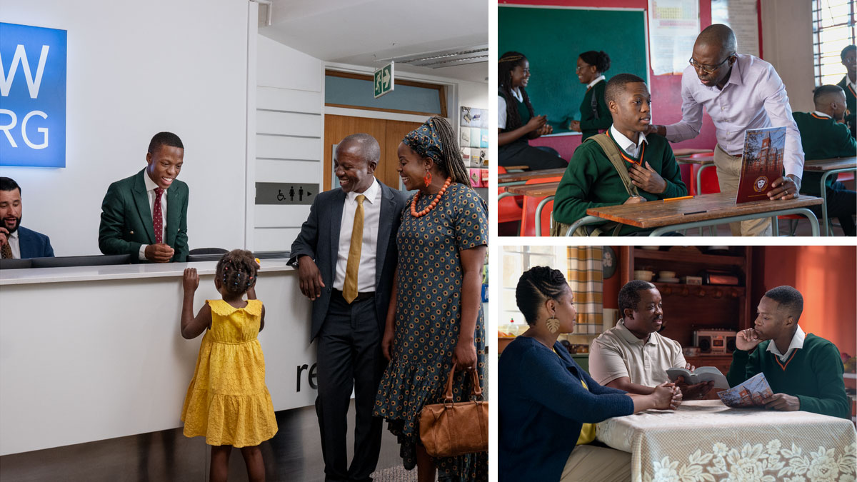 סדרת תמונות:‏ אח צעיר שוקל מטרות עתידיות אפשריות.‏ שלוש התמונות הבאות מראות כל מצב בנפרד.‏