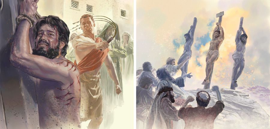 Jesus is beaten and then killed