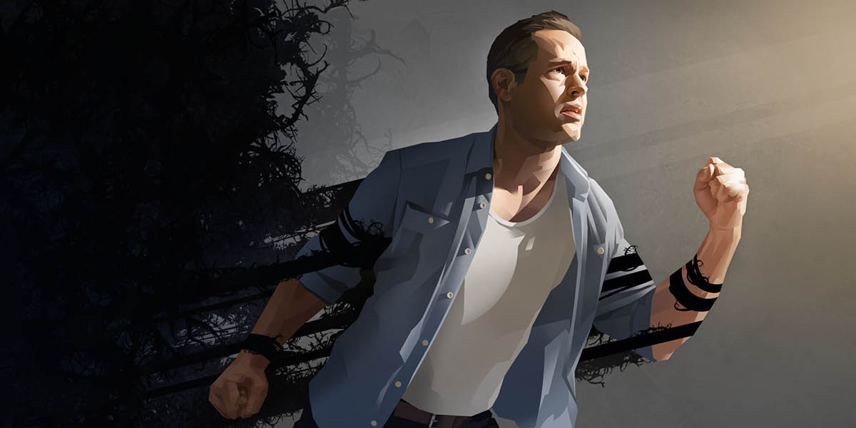 Ib tus txiv neej sib zog khiav ntawm tej hlua uas khi nws.