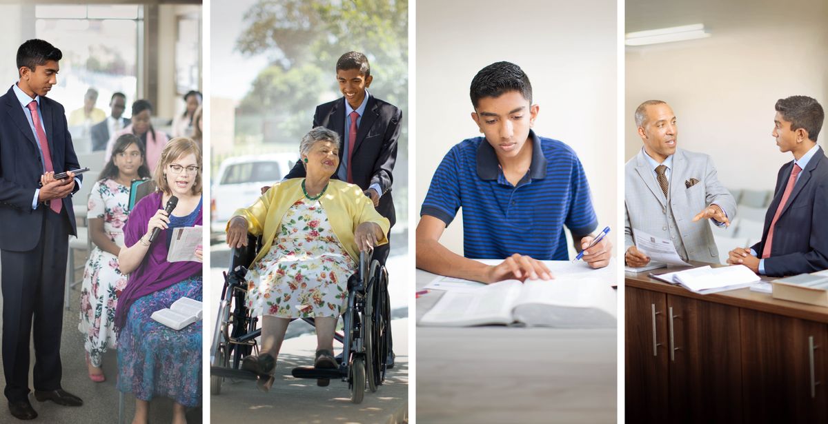 Pichas: One young braddah supporting Jesus. 1. He help wit da mics at da meeting. 2. He help push one olda sistah in one wheelchair. 3. He study. 4. One braddah training him.