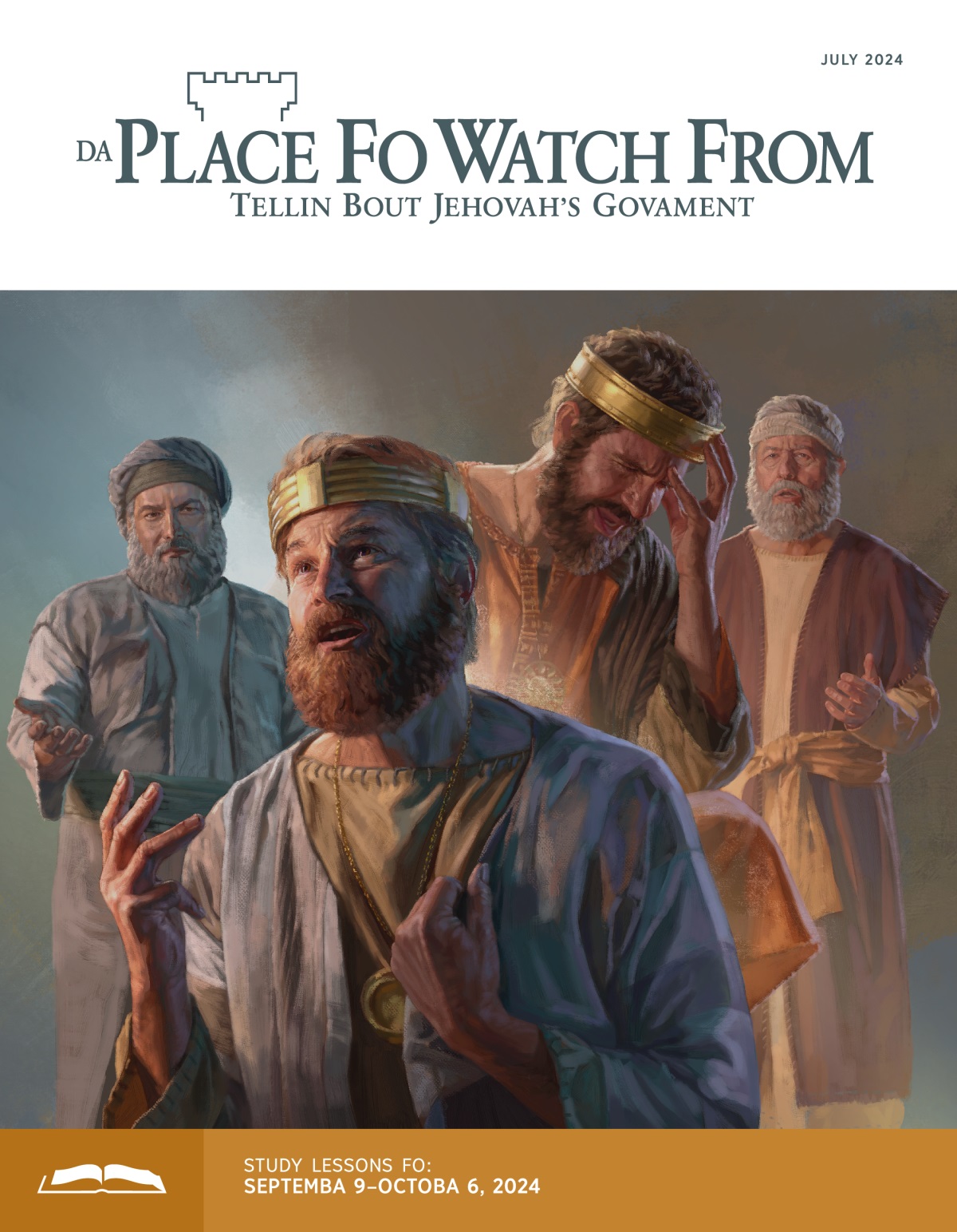 Pichas: 1. King David feel bad fo wat he wen do an look to da heavens az Nathan talk to him. 2. King Hezekiah feeling sad wit his hand on his head az Isaiah talk to him.