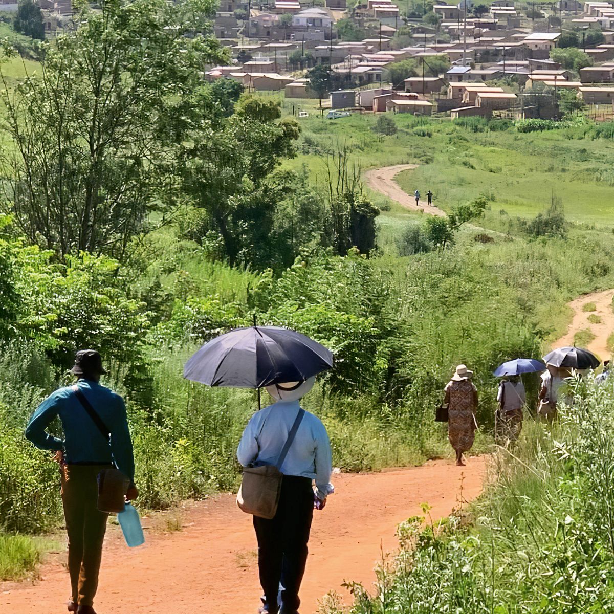 Franco in field service, walking to one village wit braddahs an sistahs.