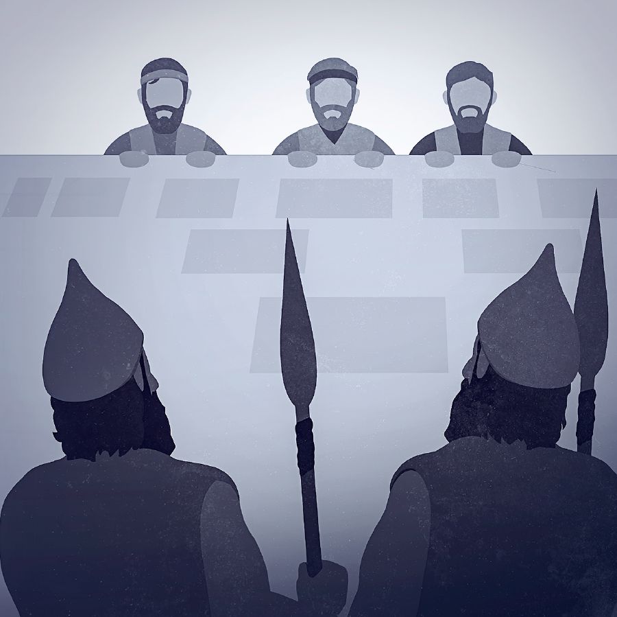 Ասորեստանցի զինվորները՝ Երուսաղեմի պարսպի մոտ