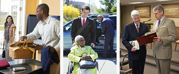 1. Ամուսնական զույգը պատրաստվում է պիկնիկի; 2. Մարդը օգնում է տարեց ընկերոջը; 3. Ժողովի երեցները խորհրդակցում են իրար հետ։